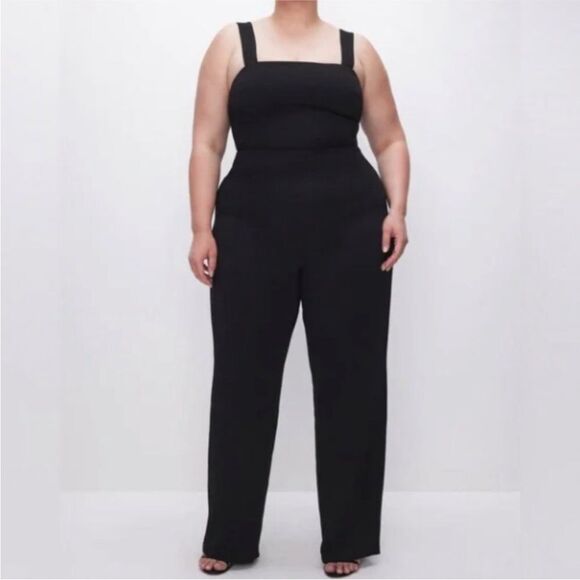 GOOD AMERICAN | NEW Black Executive Jumpsuit Wide Leg Women’s GA Size 1 (Small) - Picture 1 of 11
